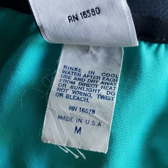 Bikini Bottoms Two-Fer Turquoise-Black Size Medium EUC - Picture 6 of 12